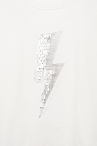 T-shirt imprimé paillettes - Blanc cassé