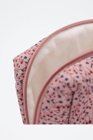Trousse de toilette matelassée imprimée - Rose