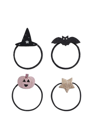 Lot 4 élastiques à cheveux Halloween - Noir