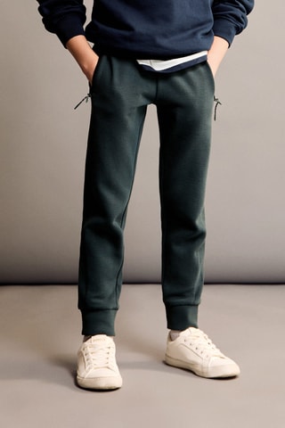 Pantalon jogging poches zippées - Vert foncé