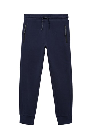 Pantalon jogging poches zippées - Bleu marine