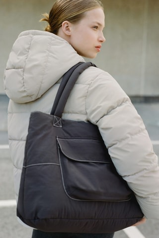 Sac shopper rembourré - Anthracite