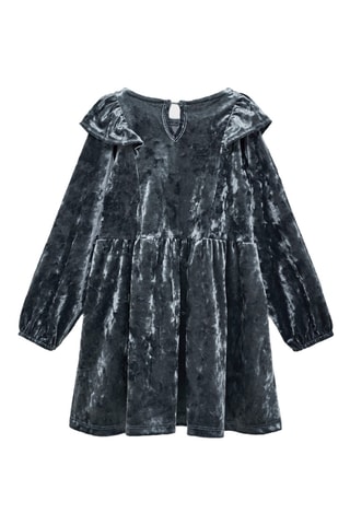 Robe velours volantée - Bleu