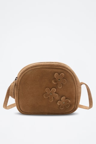 Sac cuir fleurs - Sable