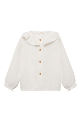 Blouse coton tissu plissé - Blanc