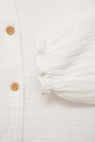 Blouse coton tissu plissé - Blanc