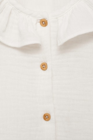 Blouse coton tissu plissé - Blanc