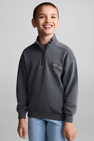 Sweat-shirt coton imprimé - Anthracite