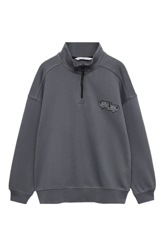 Sweat-shirt coton imprimé - Anthracite