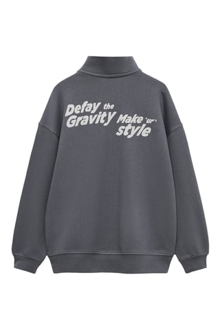 Sweat-shirt coton imprimé - Anthracite