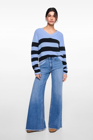Pull à rayures - Bleu