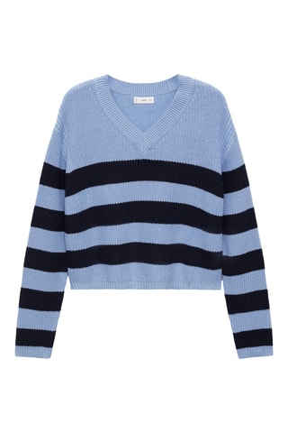 Pull à rayures - Bleu