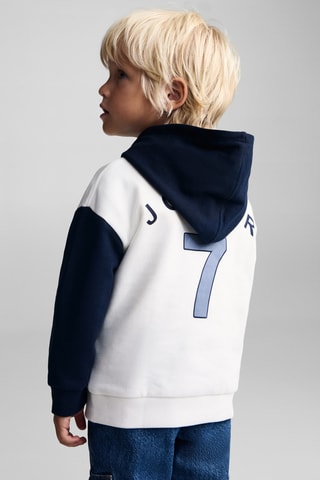 Sweat-shirt coton imprimé - Blanc cassé