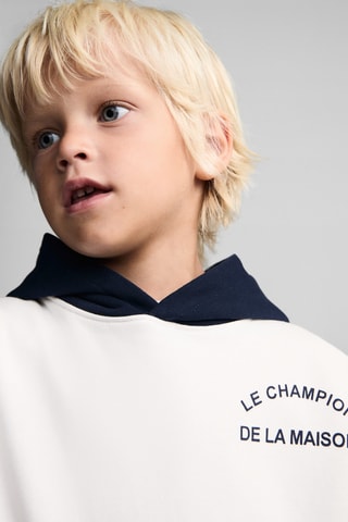 Sweat-shirt coton imprimé - Blanc cassé