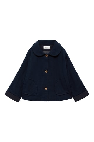 Veste tissu plissé poches - Bleu marine