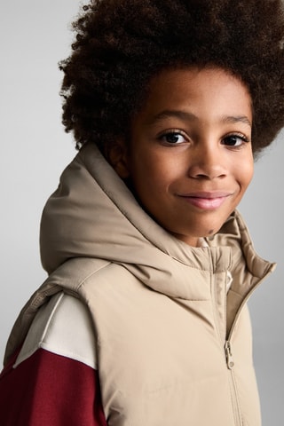 Gilet matelassé à capuche - Gris