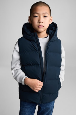 Gilet matelassé à capuche - Bleu marine