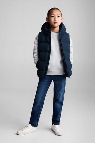 Gilet matelassé à capuche - Bleu marine