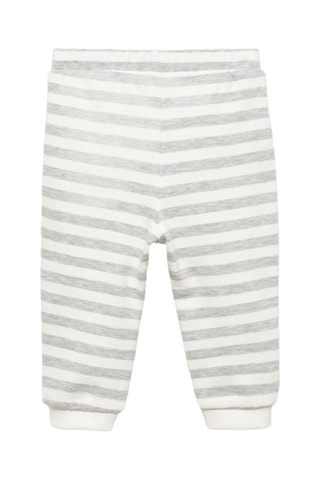 Pantalon coton à rayures - Gris chiné