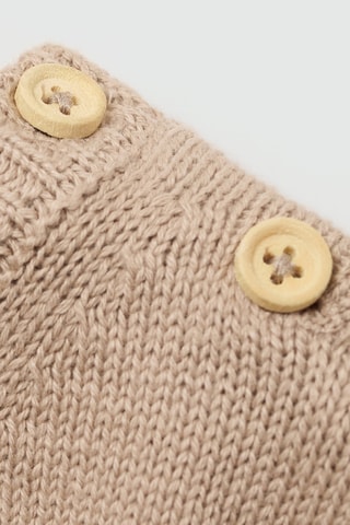 Pull-over maille détail boutons - Beige et blanc