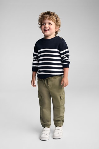 Pull-over maille détail boutons - Bleu marine