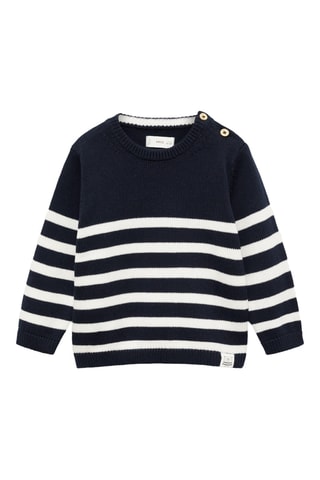 Pull-over maille détail boutons - Bleu marine