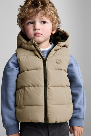 Gilet matelassé à capuche - Ivoire