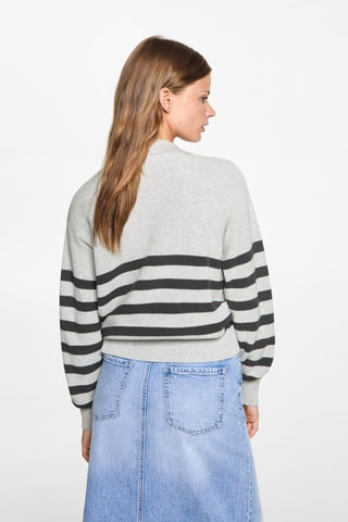 Pull-over en maille à rayures - Gris