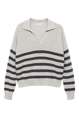 Pull-over en maille à rayures - Gris