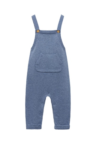 Salopette maille coton - Bleu