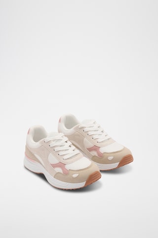 Tennis combinées à lacets - Rose pâle