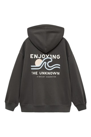 Sweat-shirt imprimé capuche - Anthracite