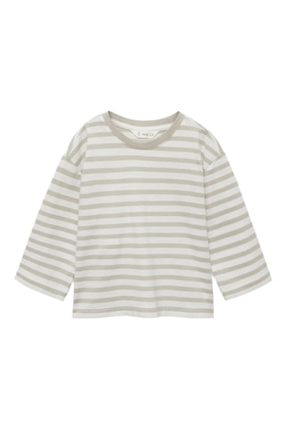 T-shirt coton à rayures - Vert pastel