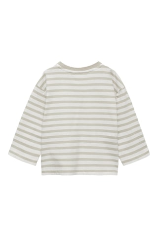 T-shirt coton à rayures - Vert pastel