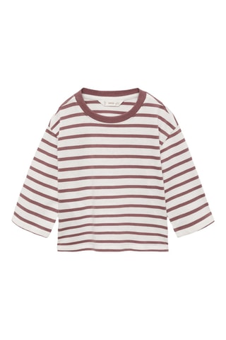 T-shirt coton à rayures - Bordeaux