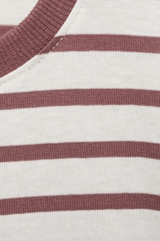 T-shirt coton à rayures - Bordeaux