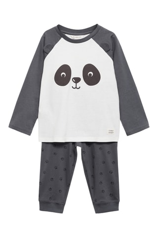 Pyjama long panda - Gris foncé
