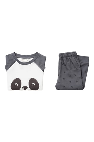 Pyjama long panda - Gris foncé