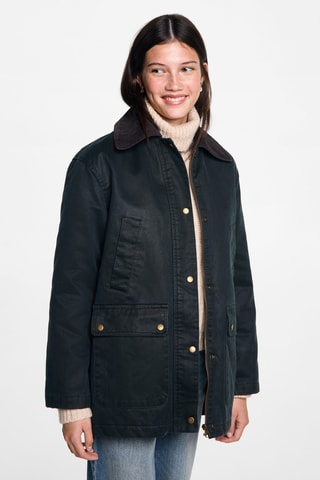 Parka longue effet ciré - Bleu marine