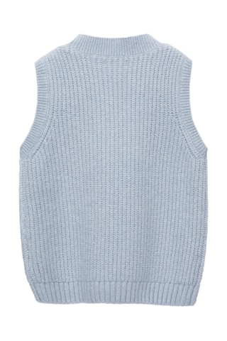 Gilet maille côtelée - Ciel