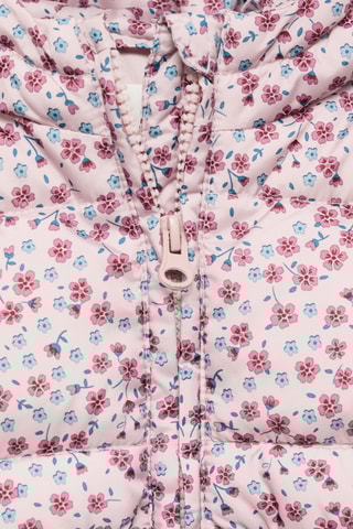 Anorak matelassé à fleurs - Rose