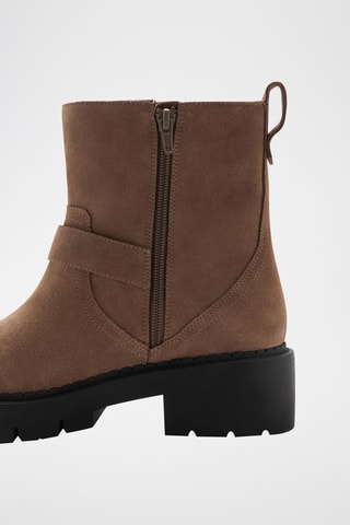 Bottines cuir boucles - Marron