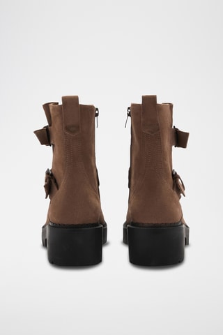 Bottines cuir boucles - Marron