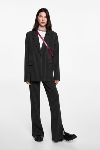 Veste de costume à rayures - Gris