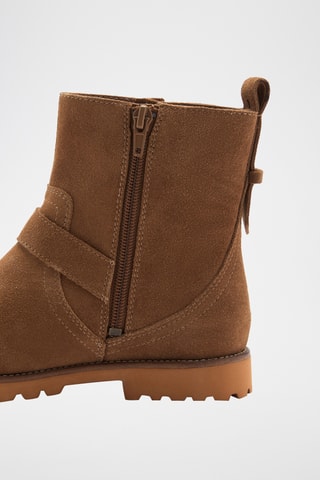 Bottines cuir boucles - Marron