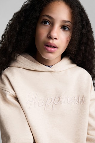 Sweat-shirt coton détails brodés - Sable