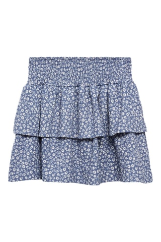 Jupe fleurs volants - Bleu