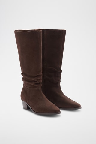 Bottes hautes cuir - Café