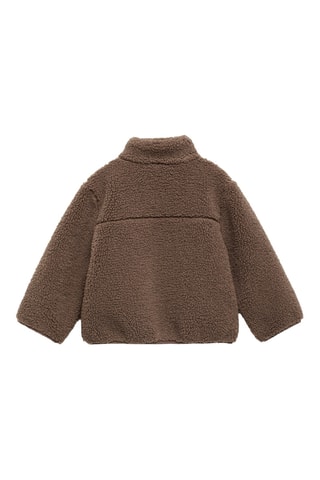Blouson en cuir et imitation mouton - Marron