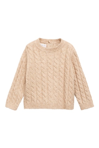 Pull-over maille tressée - Beige